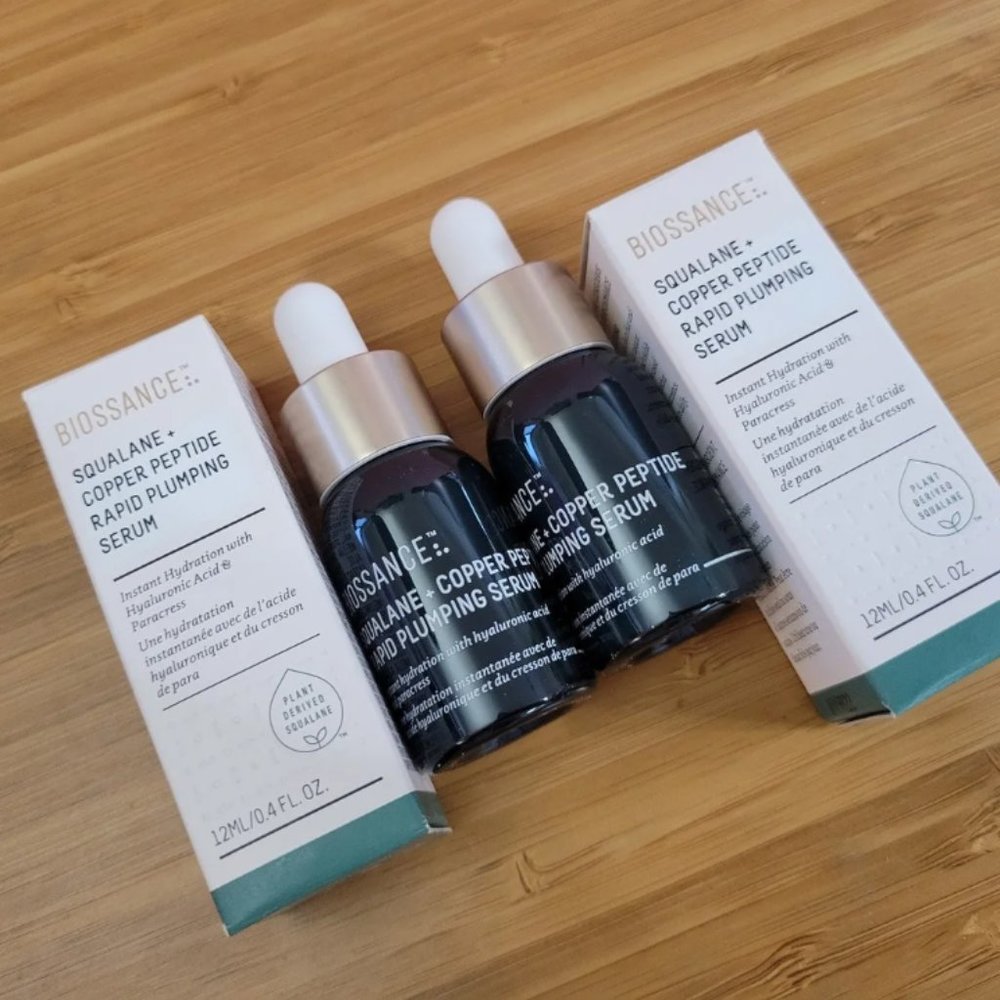 NIB x2 Biossance Squalane + Hyaluronic Acid Copper Peptide Rapid Plumping Serum - Picture 10 of 14